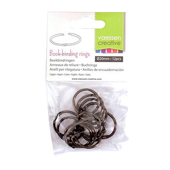 Vaessen - Book binding rings 20mm 12pcs - Copper