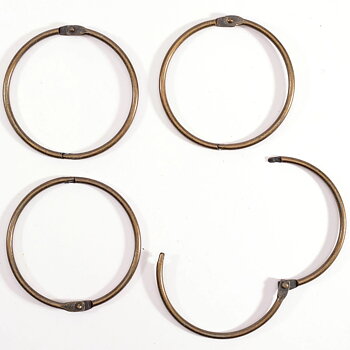 Vaessen - Book binding rings 75mm 6pcs - Copper