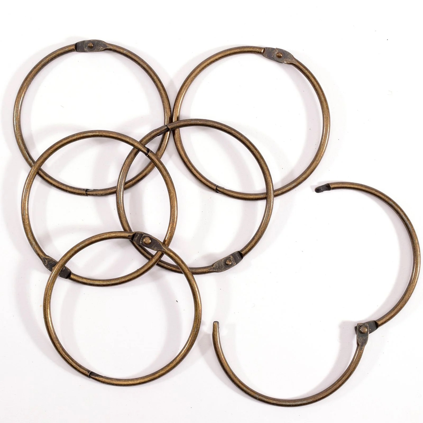 Vaessen - Book binding rings 75mm 6pcs - Copper - 3