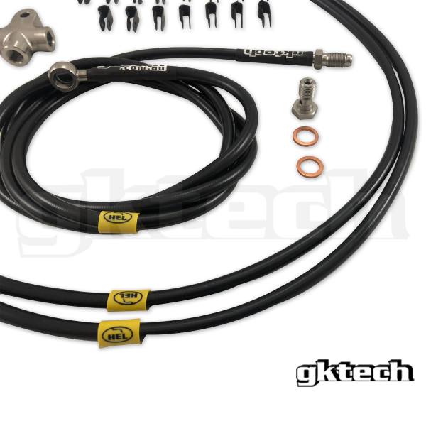 GKTech Nissan fristående flätade bromsslangar i rostfritt stål (kit för 2-kolvs bromsok) - 3