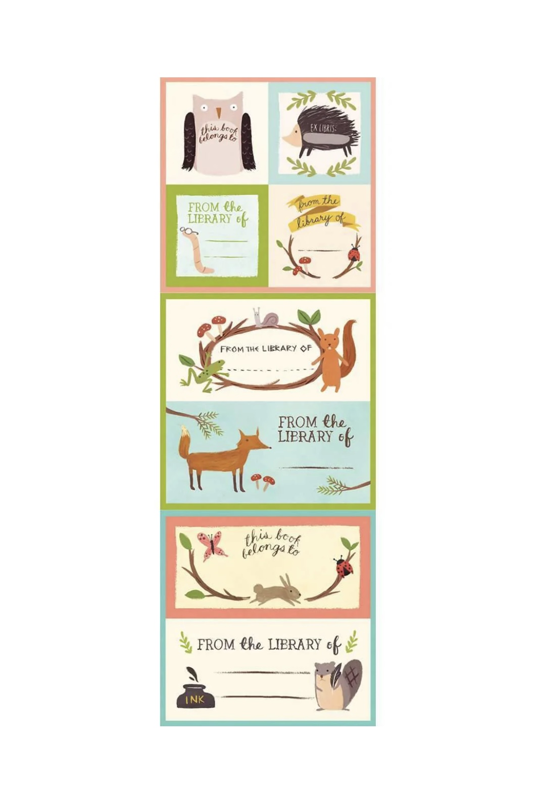Boketiketter Forest Friends 80 st - 2