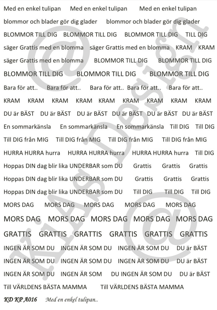 KD KP A016 -Med en enkel tulipan…