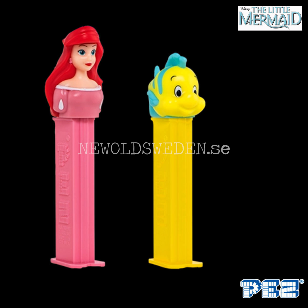 PEZ LITTLE MERMAID GIFT SET ARIEL & FLOUNDER + Candy NEWOLDSWEDEN.se