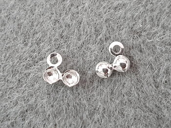 Knutgömma sidvikt kåpa 3,4mm, hel fästögla hål ca 1,3mm 1par/fp Pris/fp 925-silver