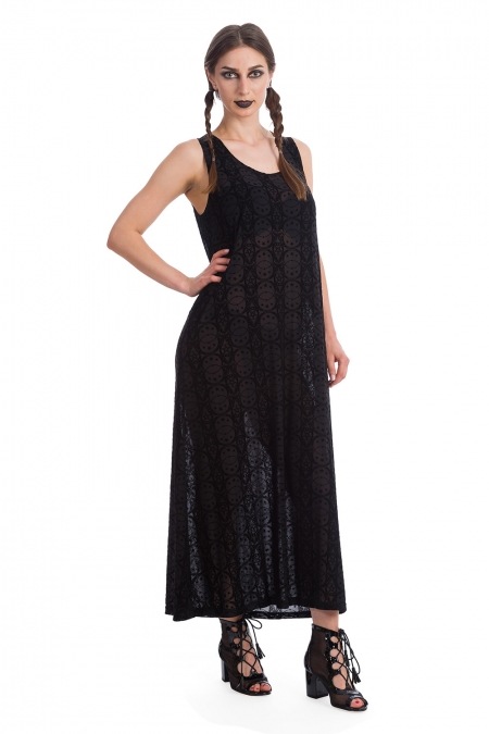 Circle Flock Tie Detail Dress