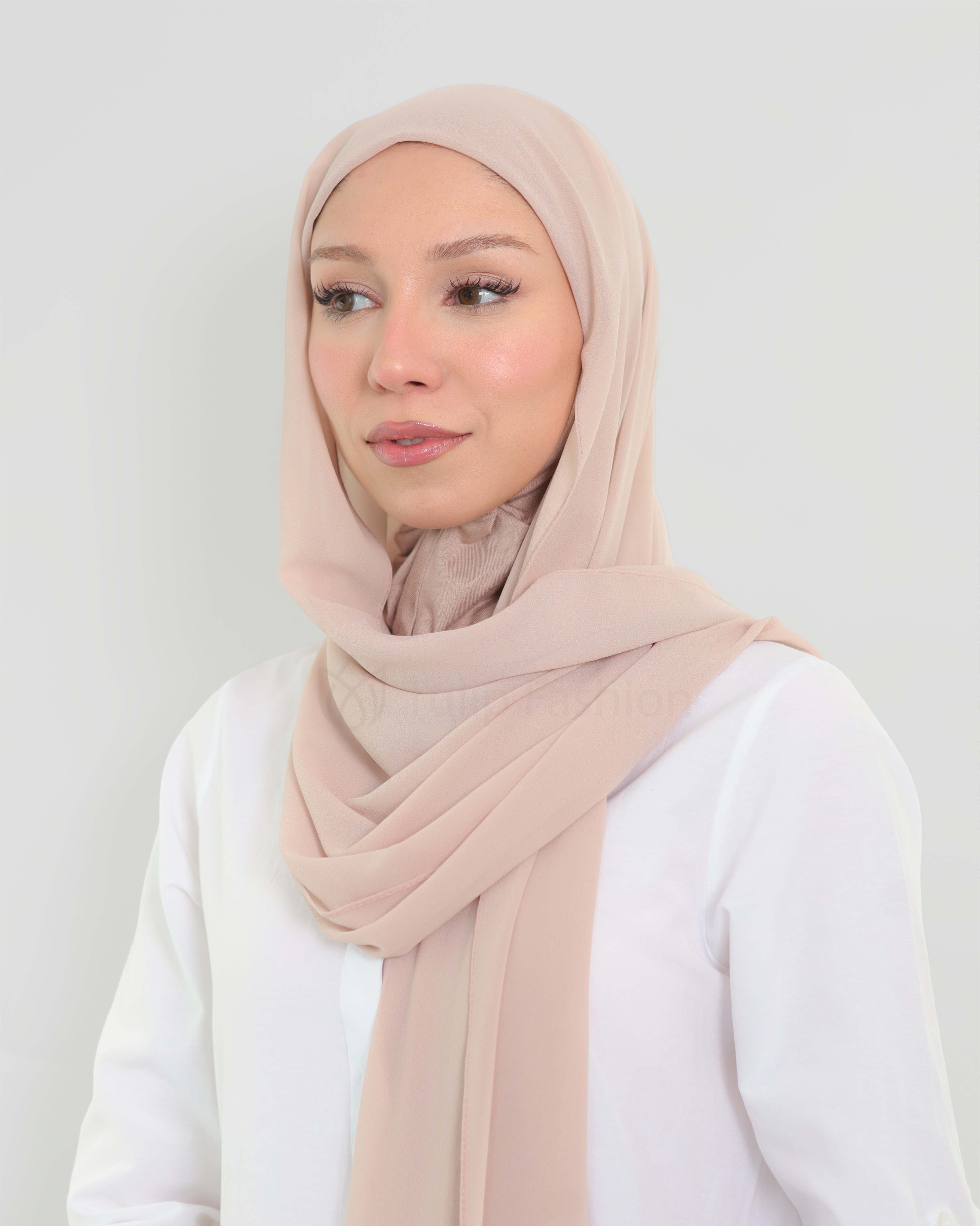 Hijab - Instant Chiffon with full coverage underscarf - Light Mauve - 2