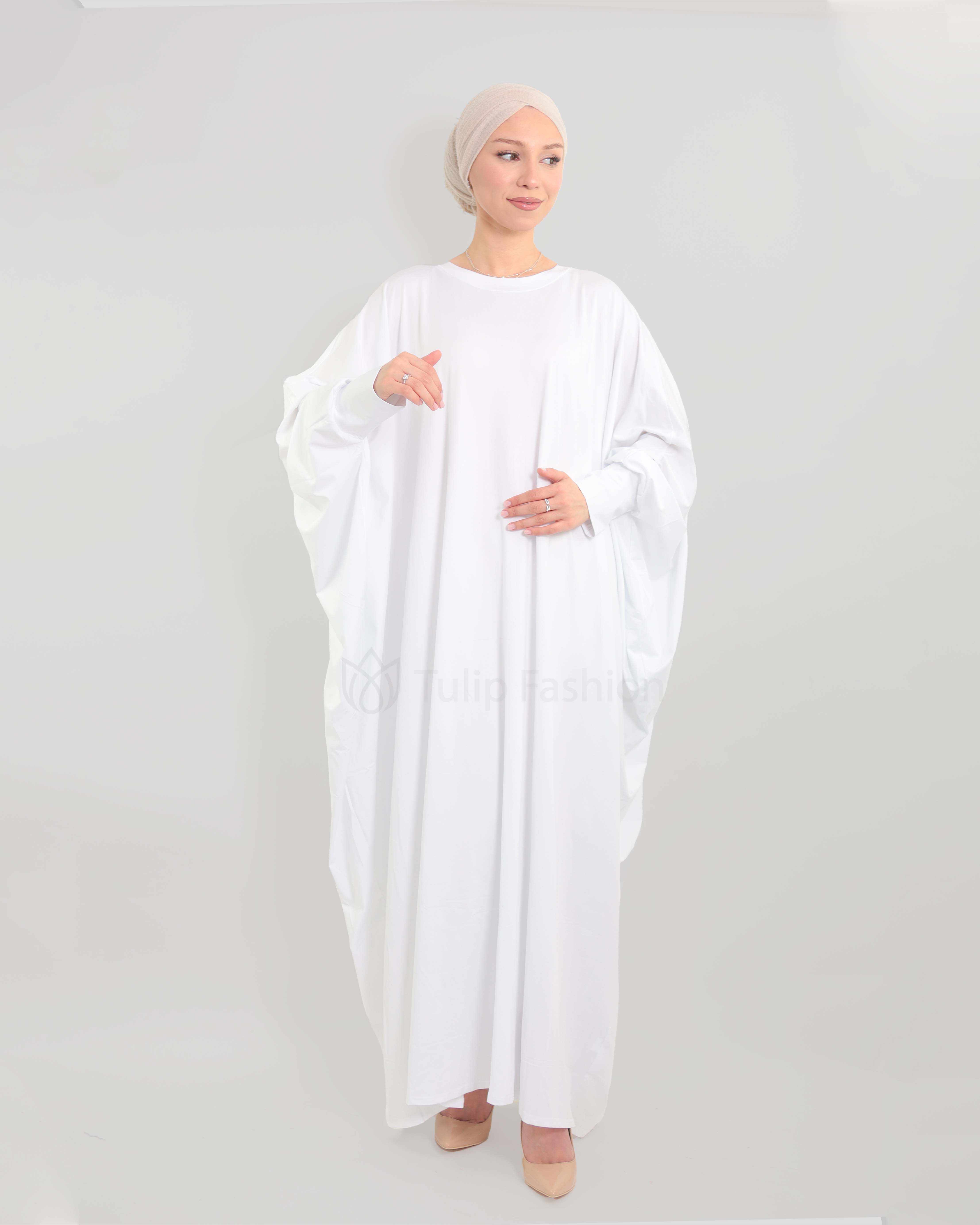 Jamila Abaya - White - 2