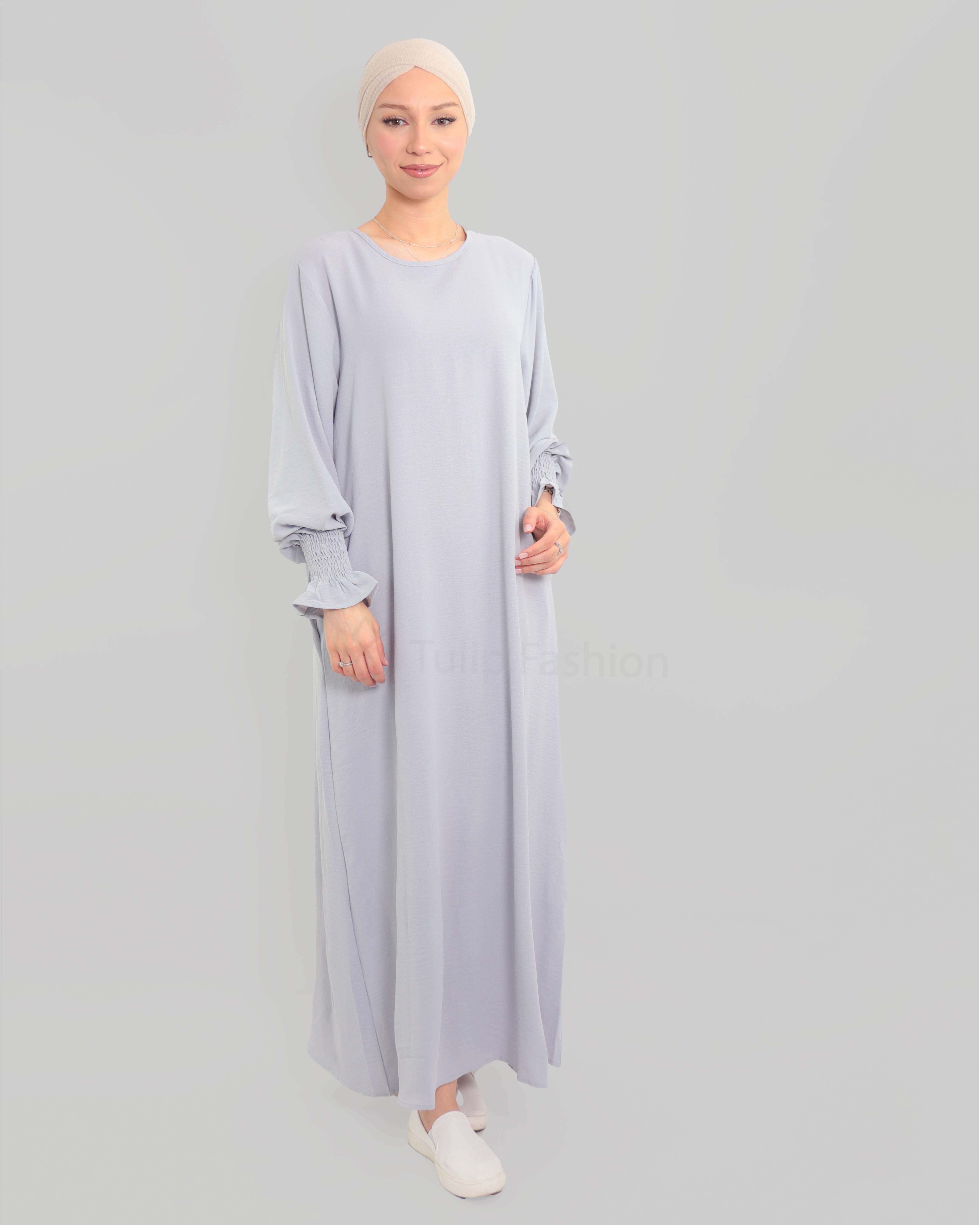 Maryam  Abaya - Light Gray