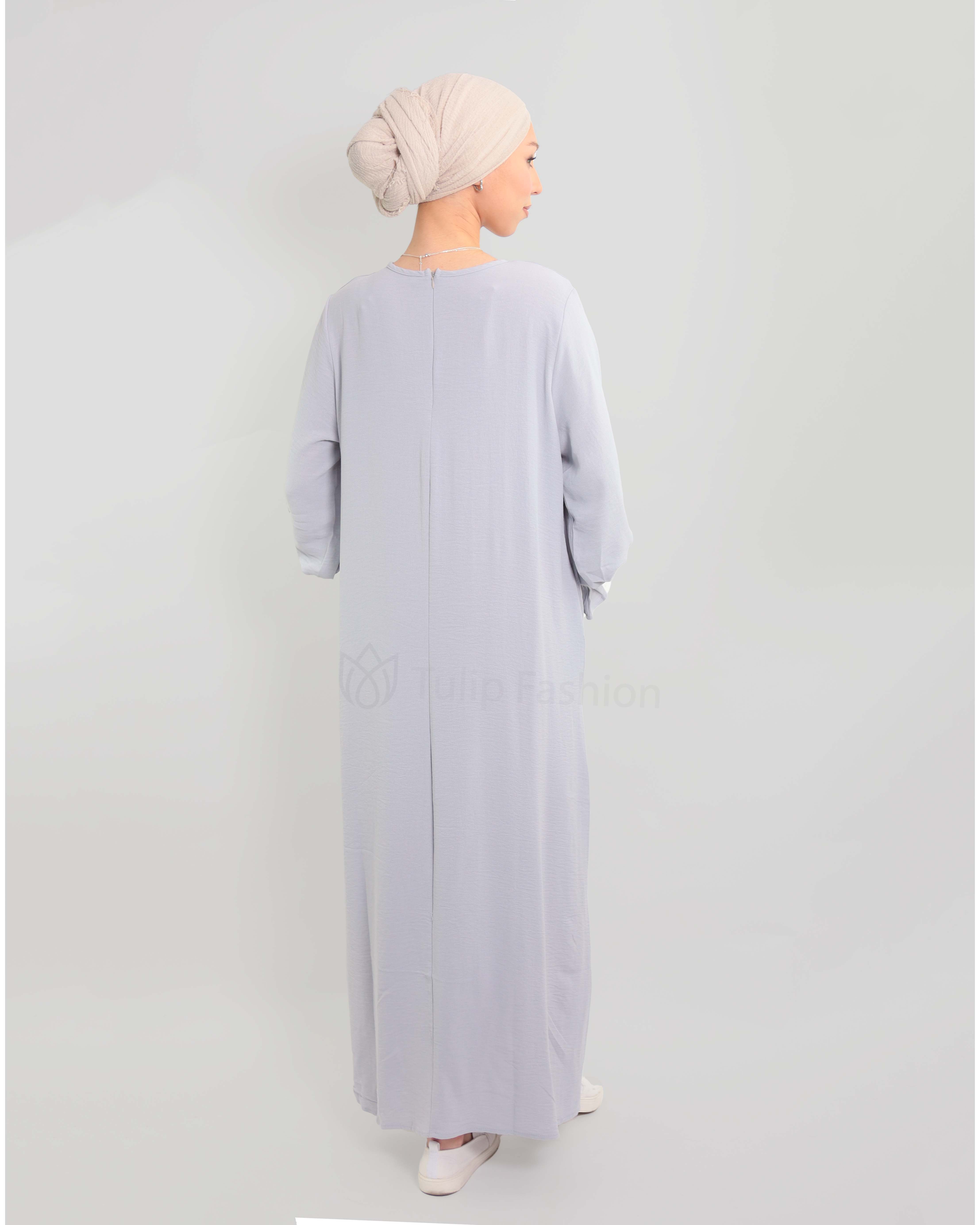Maryam  Abaya - Light Gray - 3