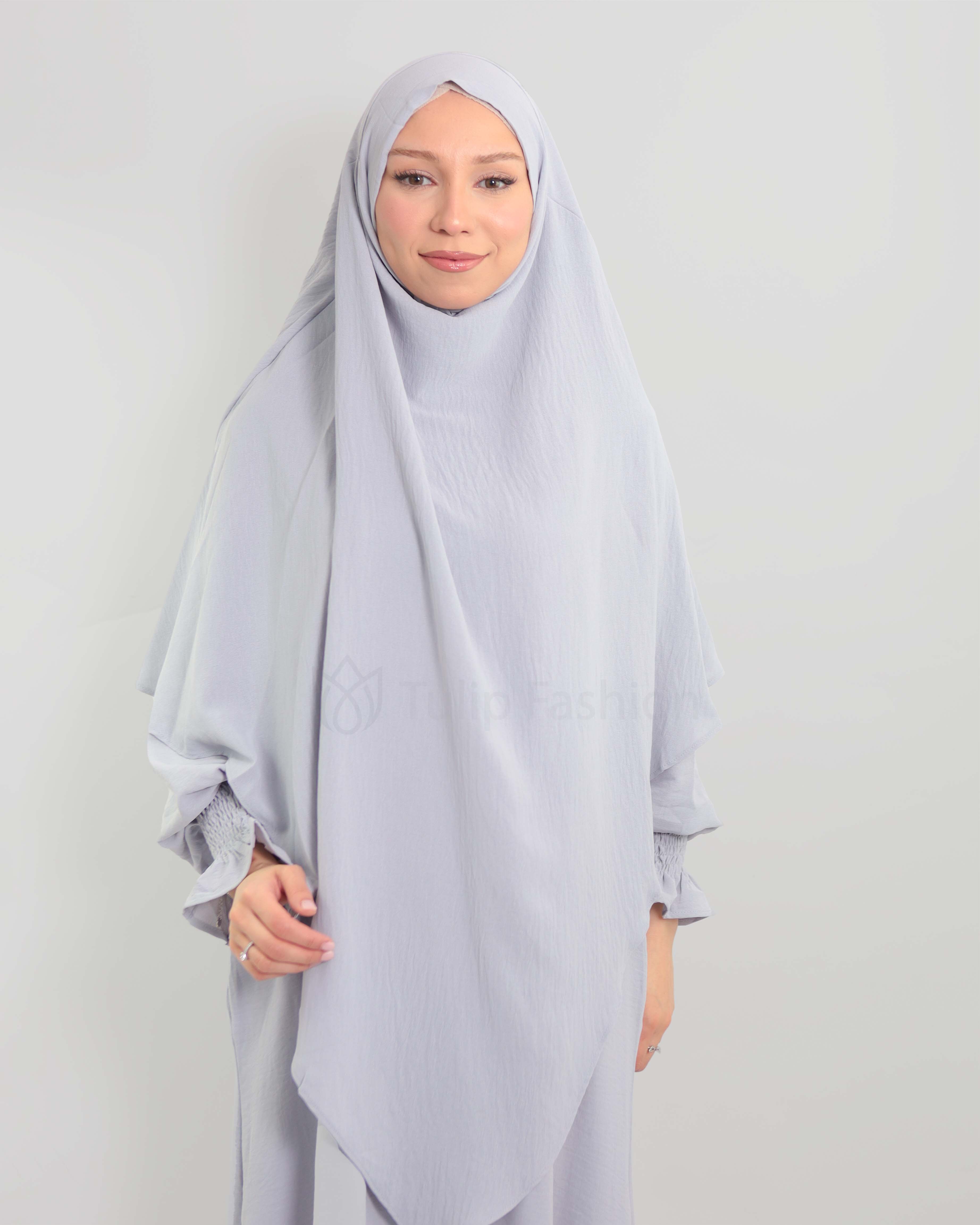 Maryam  Khimar - Light Gray - 3