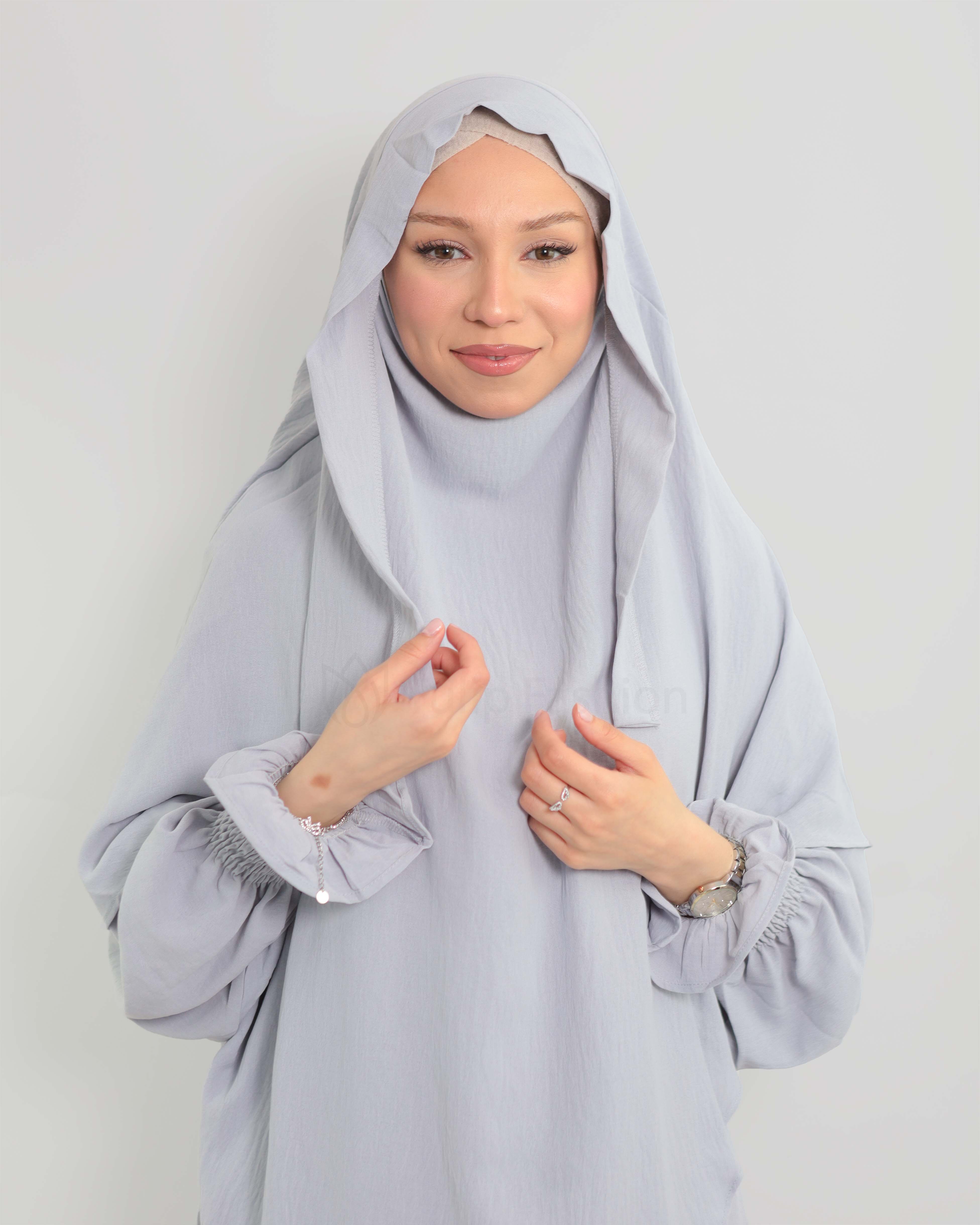 Maryam  Khimar - Light Gray - 6