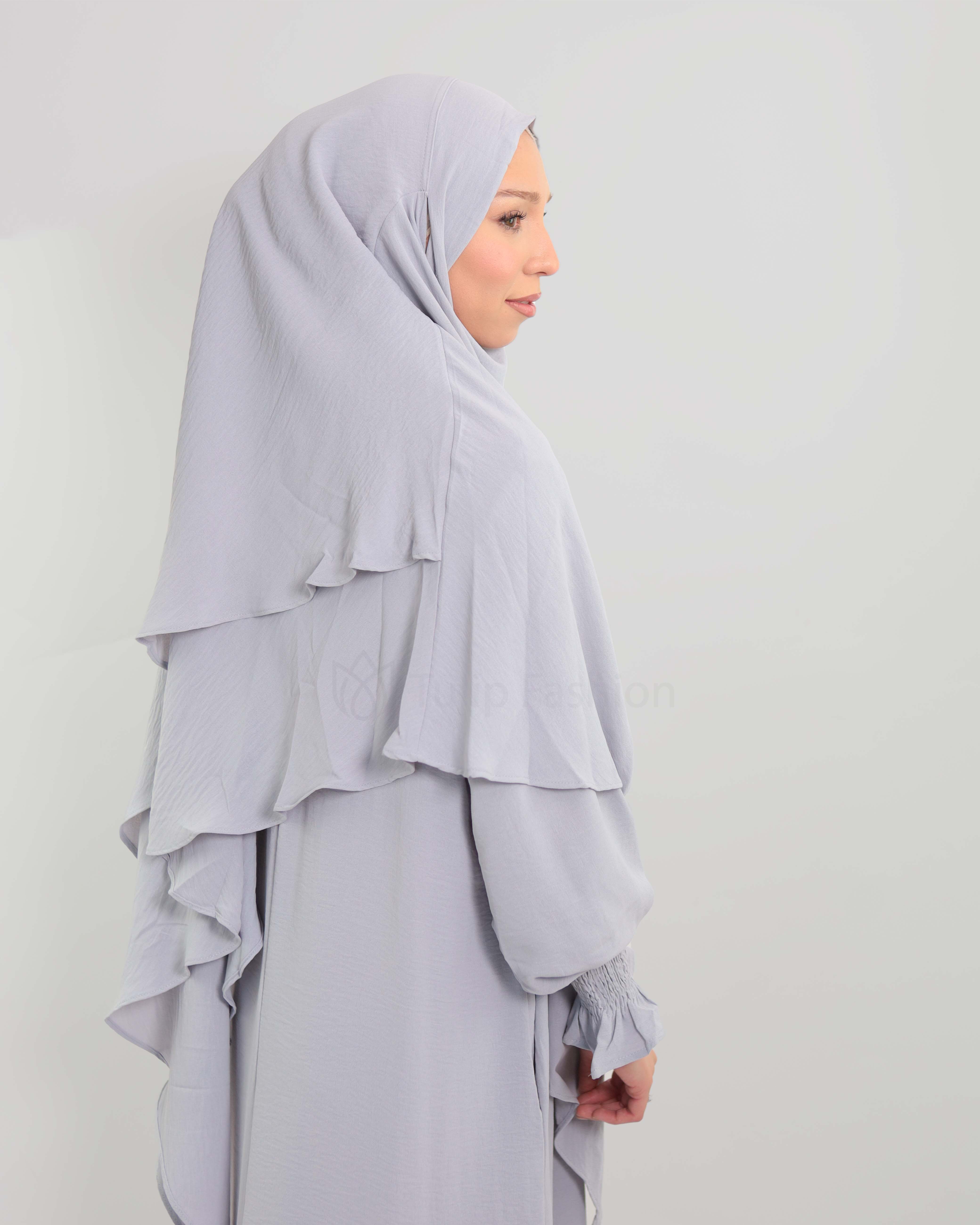 Maryam  Khimar - Light Gray - 4
