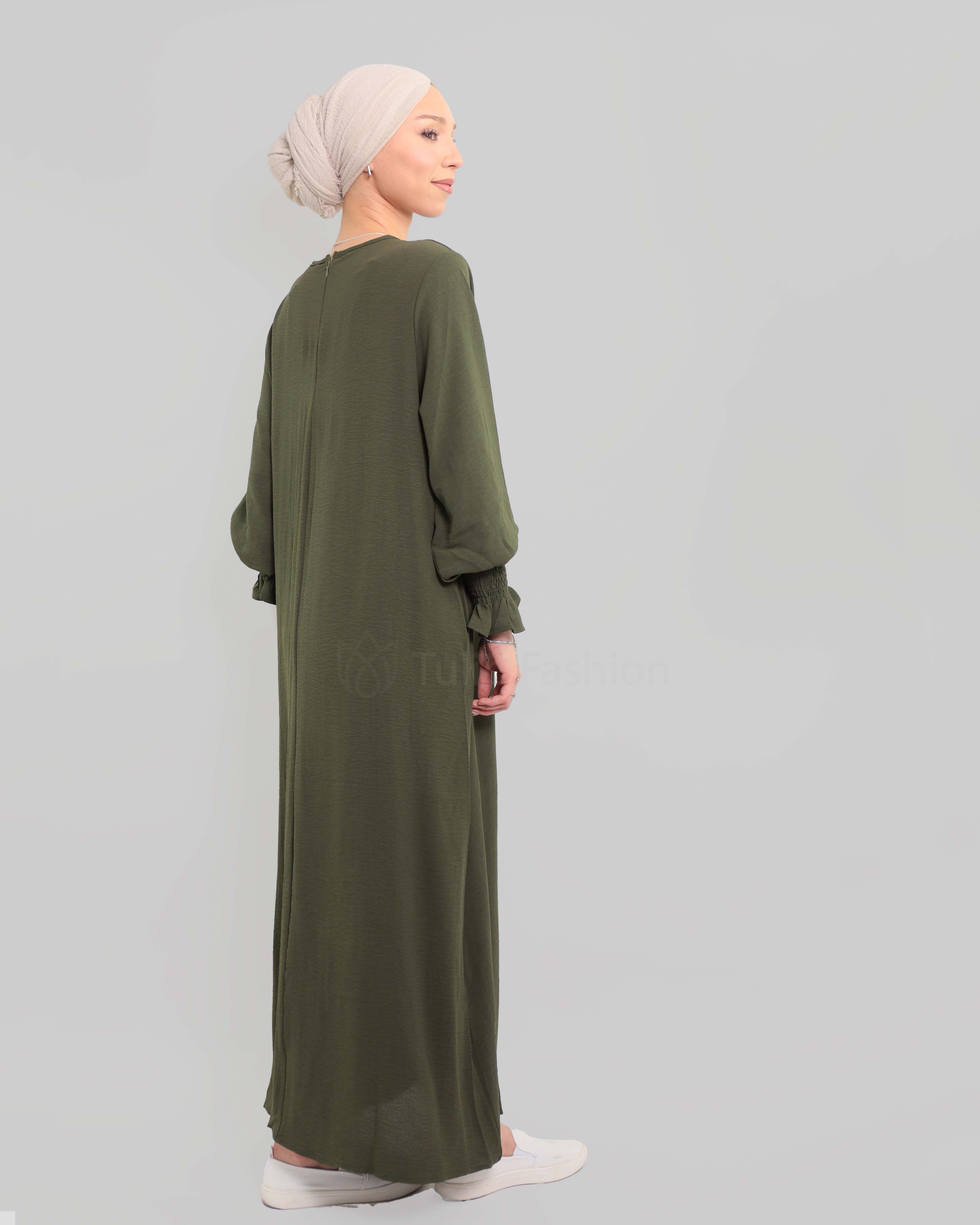Maryam  Abaya - Olive Green - 4