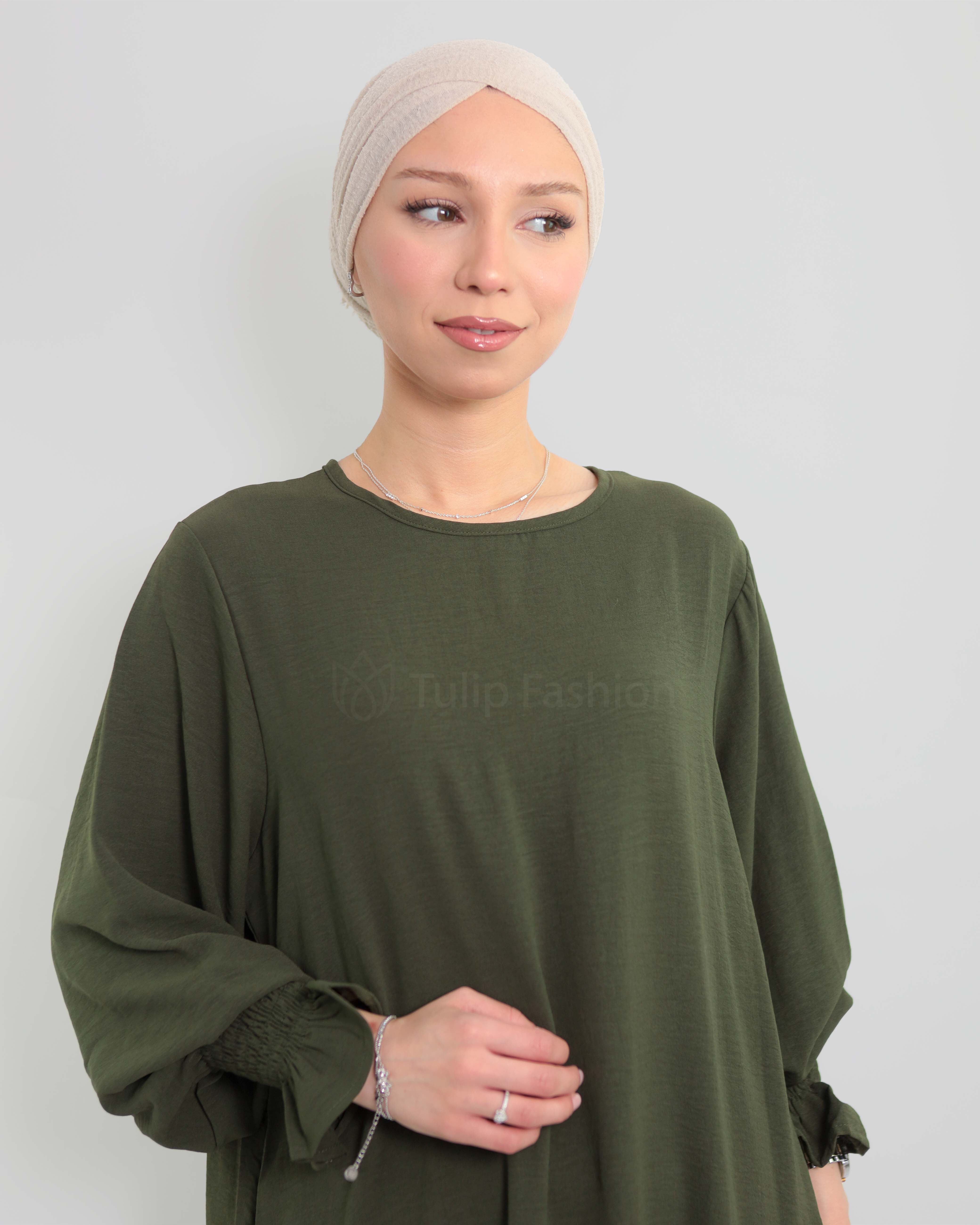 Maryam  Abaya - Olive Green - 5