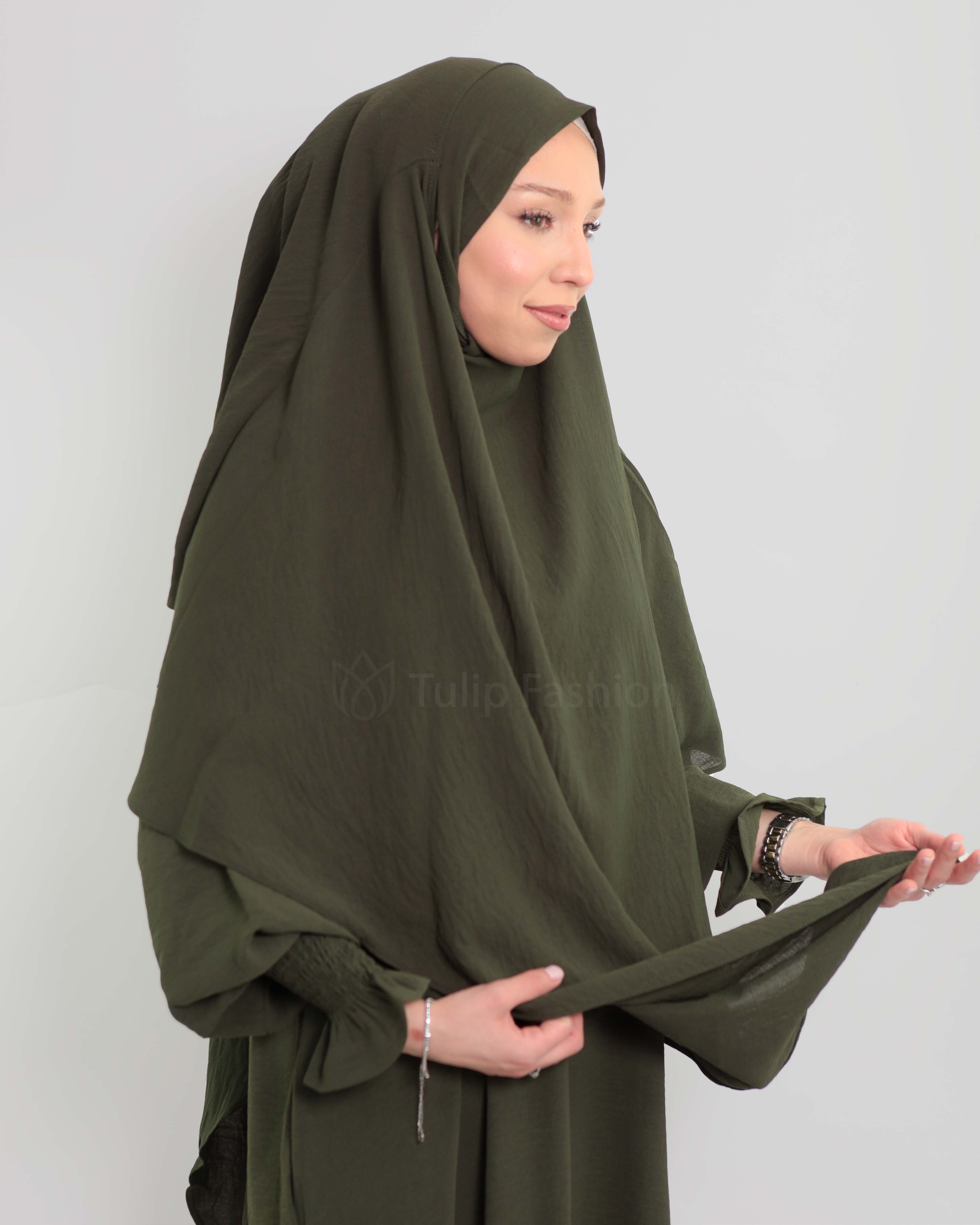 Maryam  Khimar - Olive Green - 5