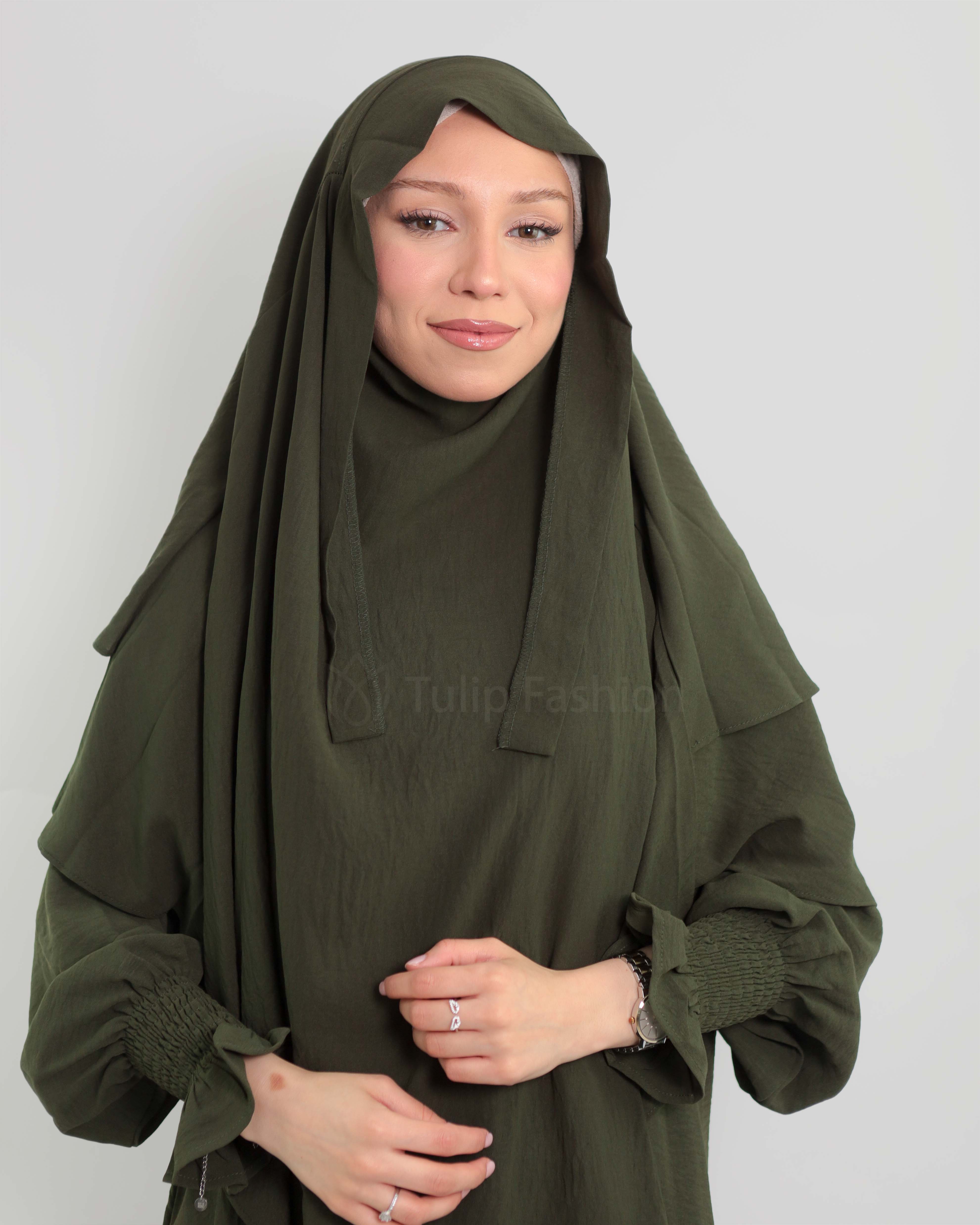 Maryam  Khimar - Olive Green - 7