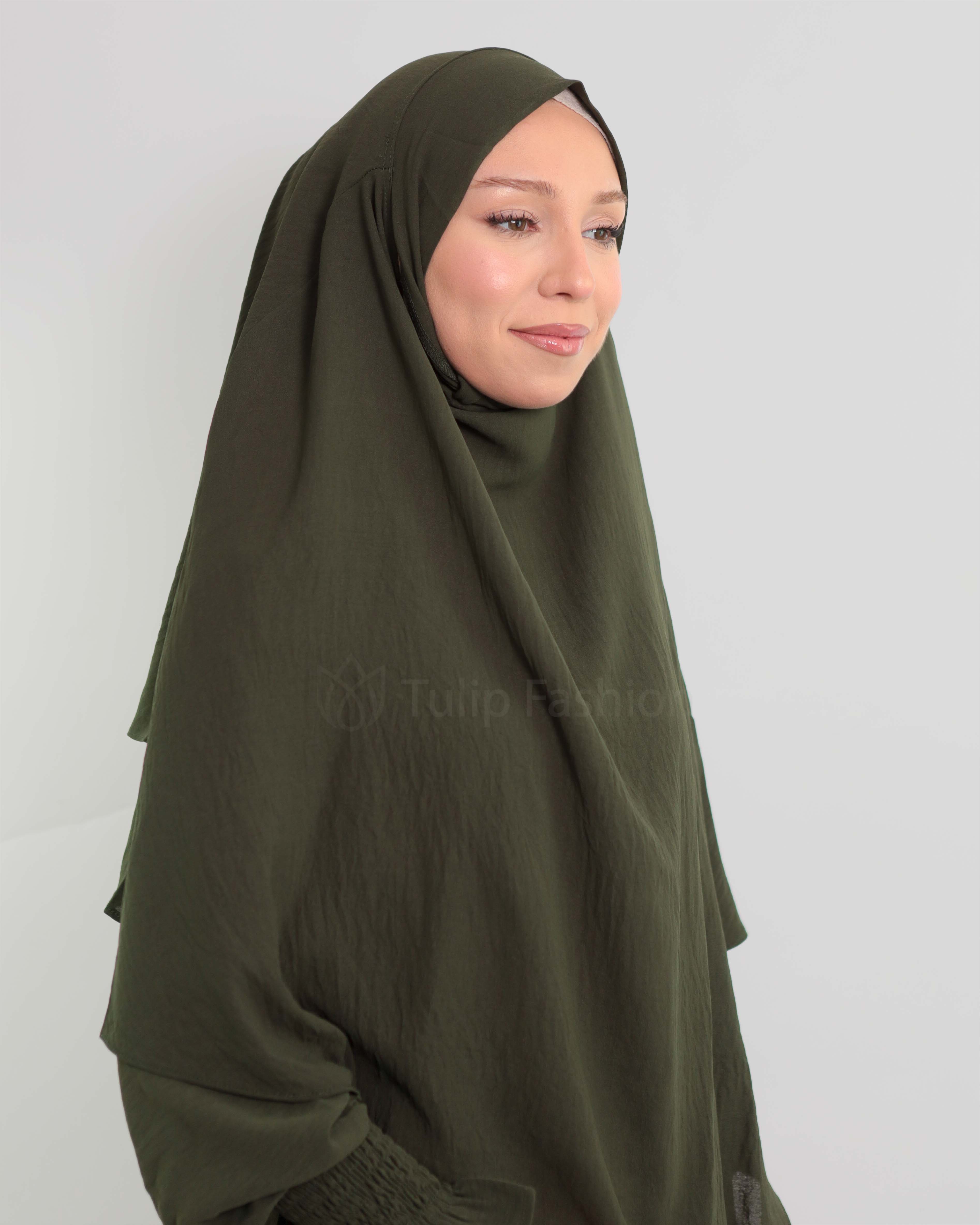 Maryam  Khimar - Olive Green - 3