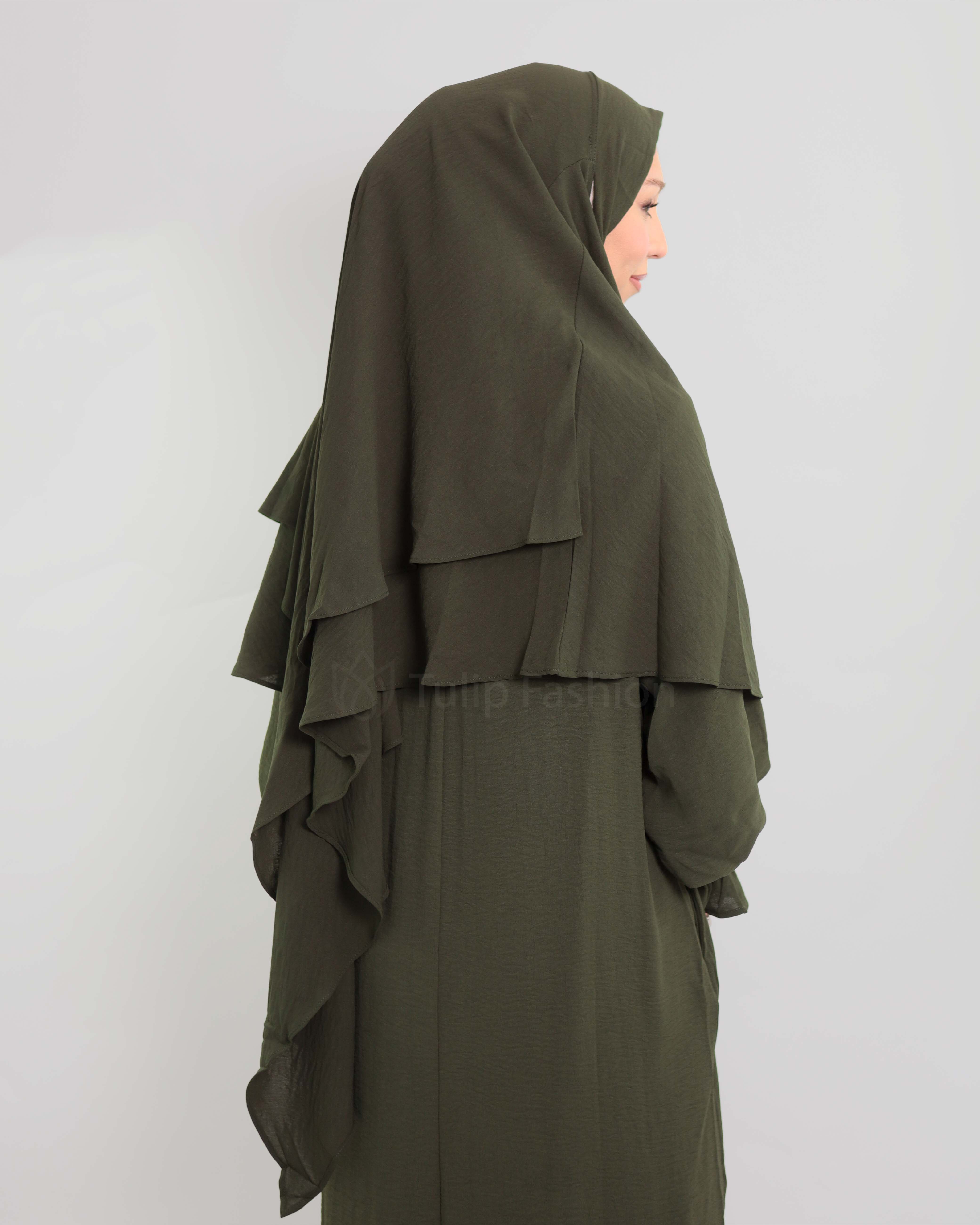 Maryam  Khimar - Olive Green - 4