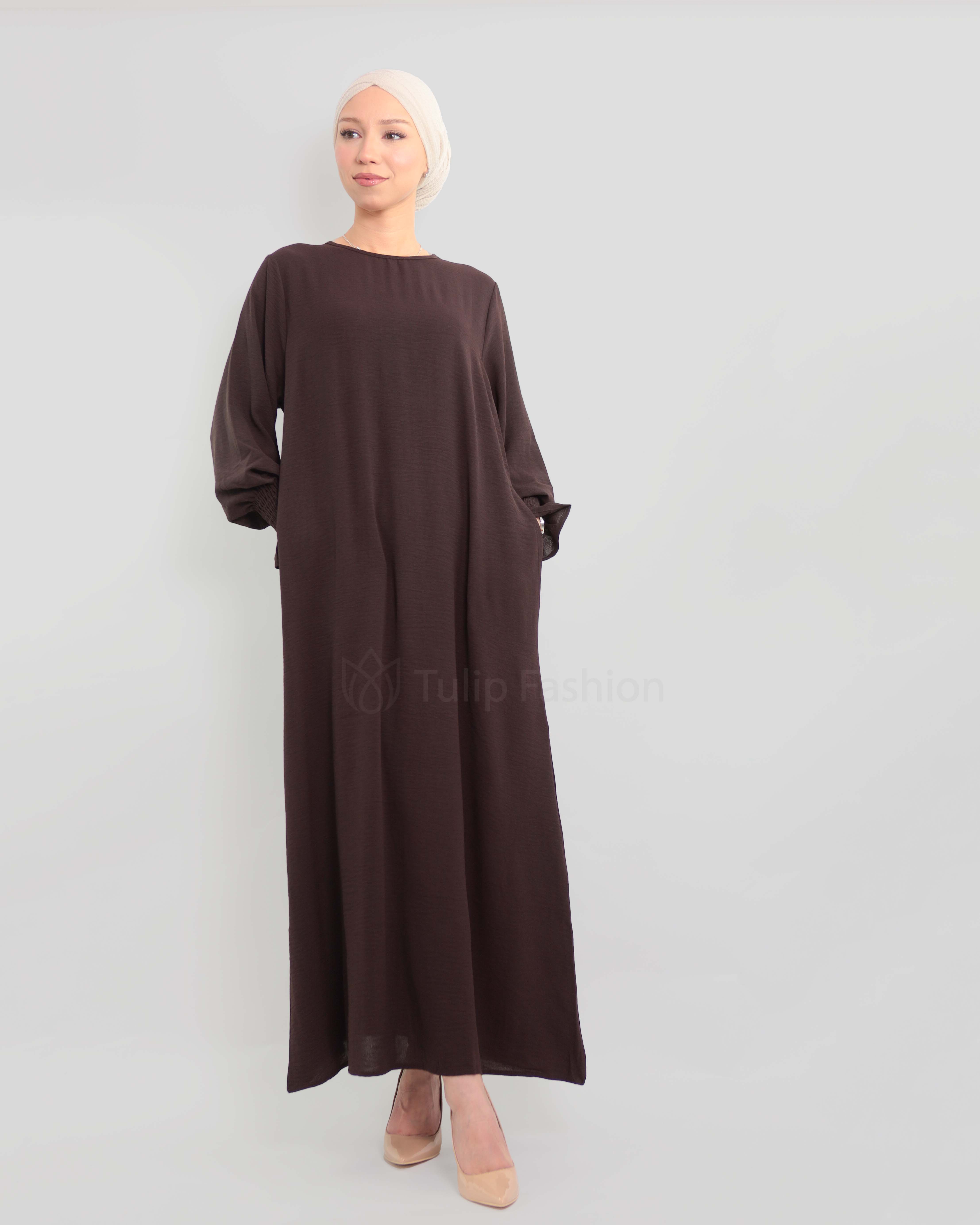 Maryam  Abaya - Dark Brown - 4
