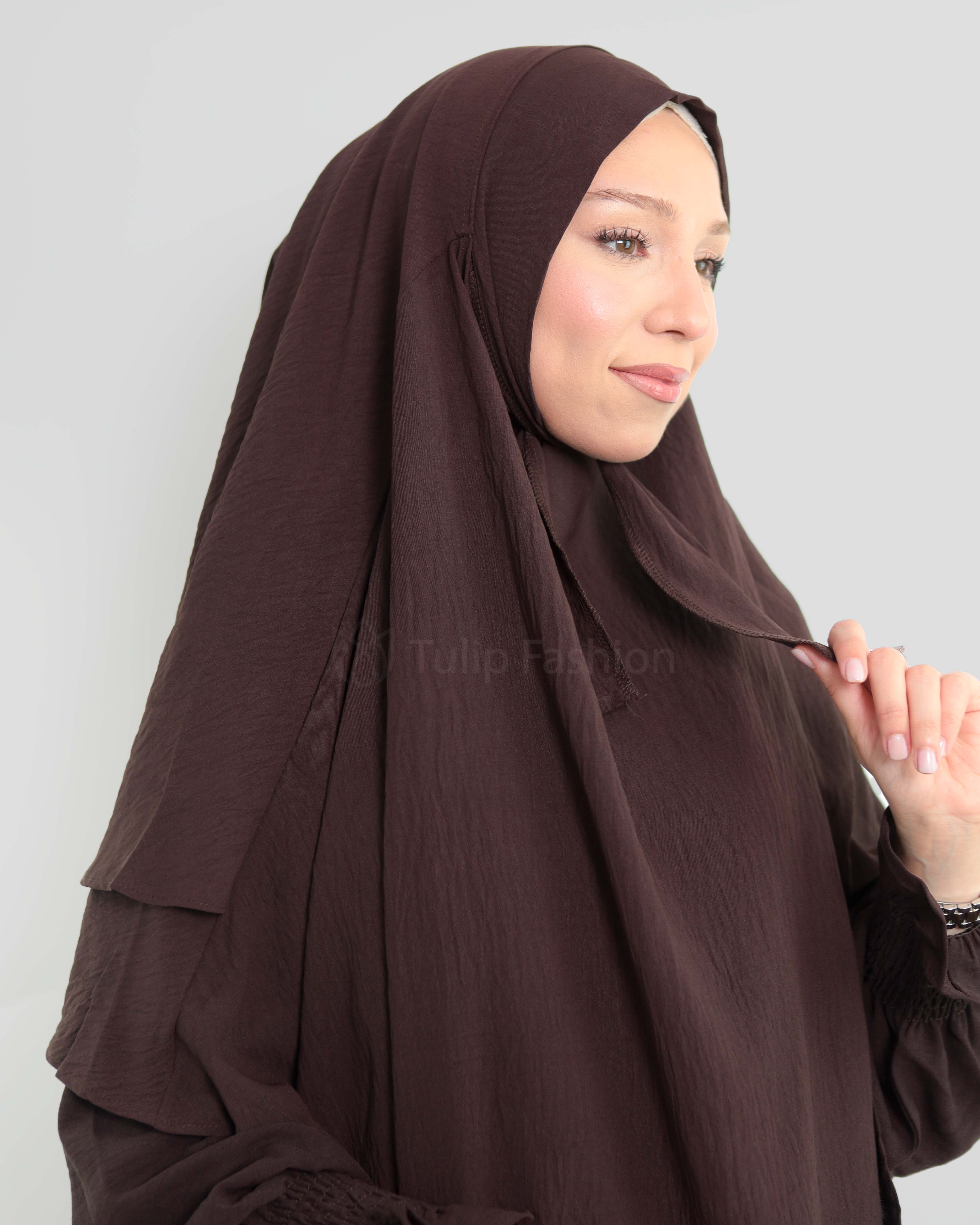 Maryam  Khimar - Dark Brown - 3