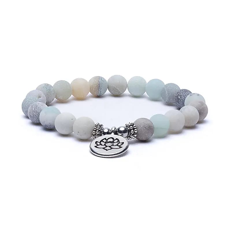 Amazonit Armband med Lotus medaljong