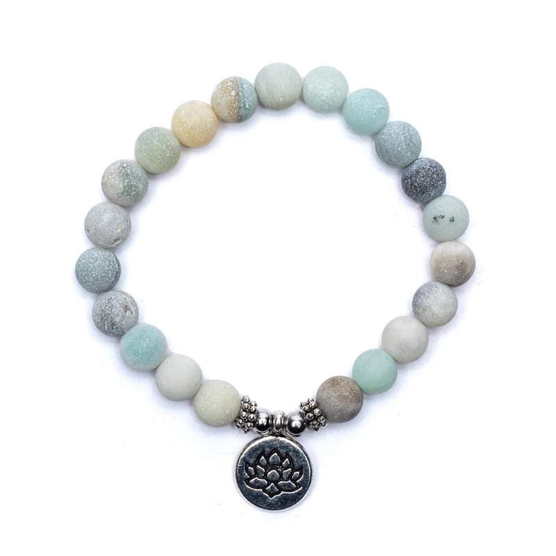 Amazonit Armband med Lotus medaljong - 2