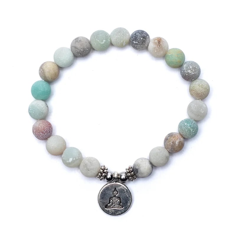 Amazonit Armband  med Buddha medaljong - 2