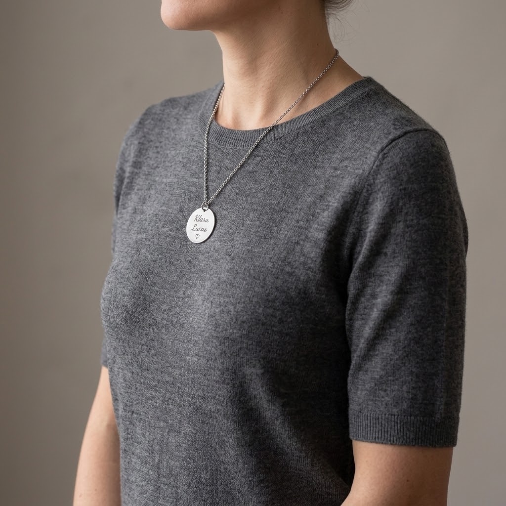  Coin, Halsband med gravyr - Rostfritt stål - 4