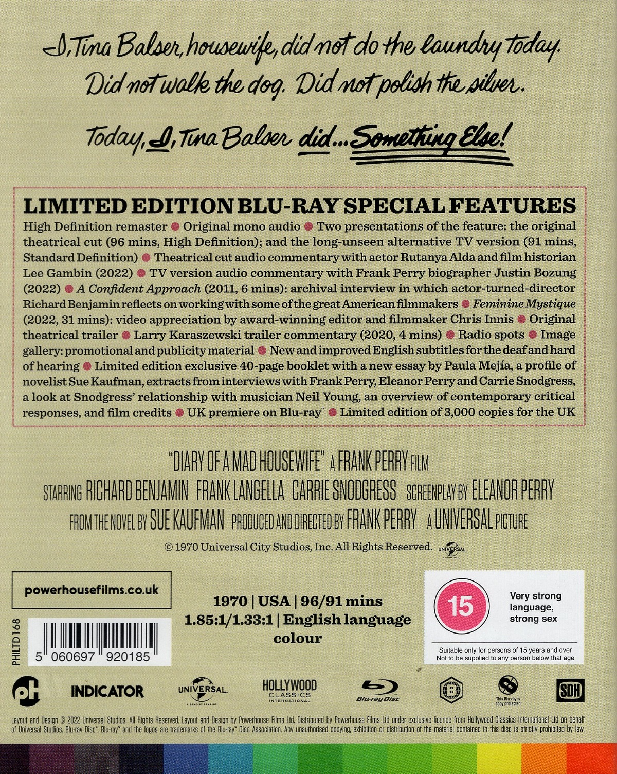 Diary of A Mad Housewife (Limited Edition) (ej svensk text) (Blu-ray) - 2