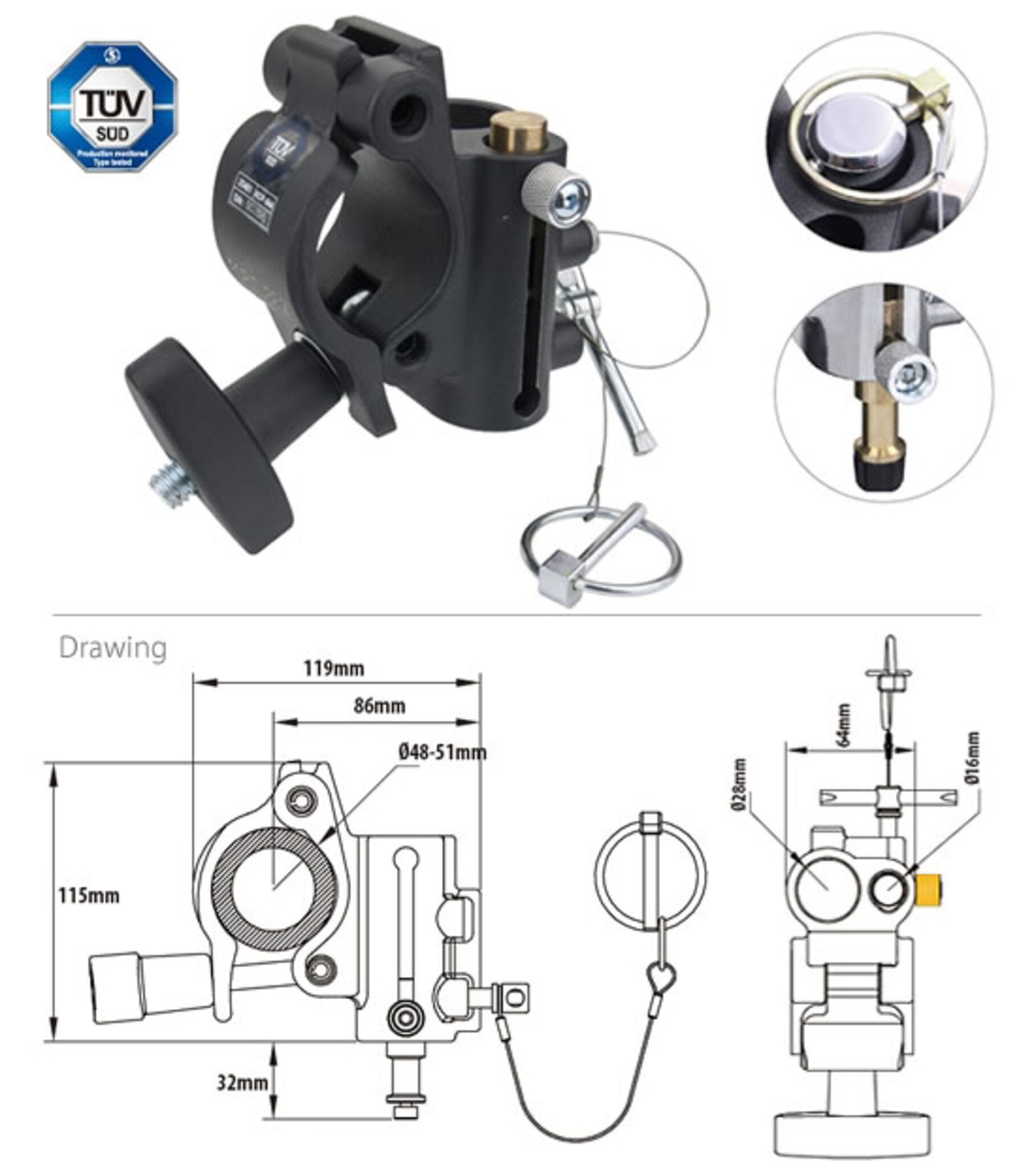 KUPO kcp-844b Coupler Clamp - 2