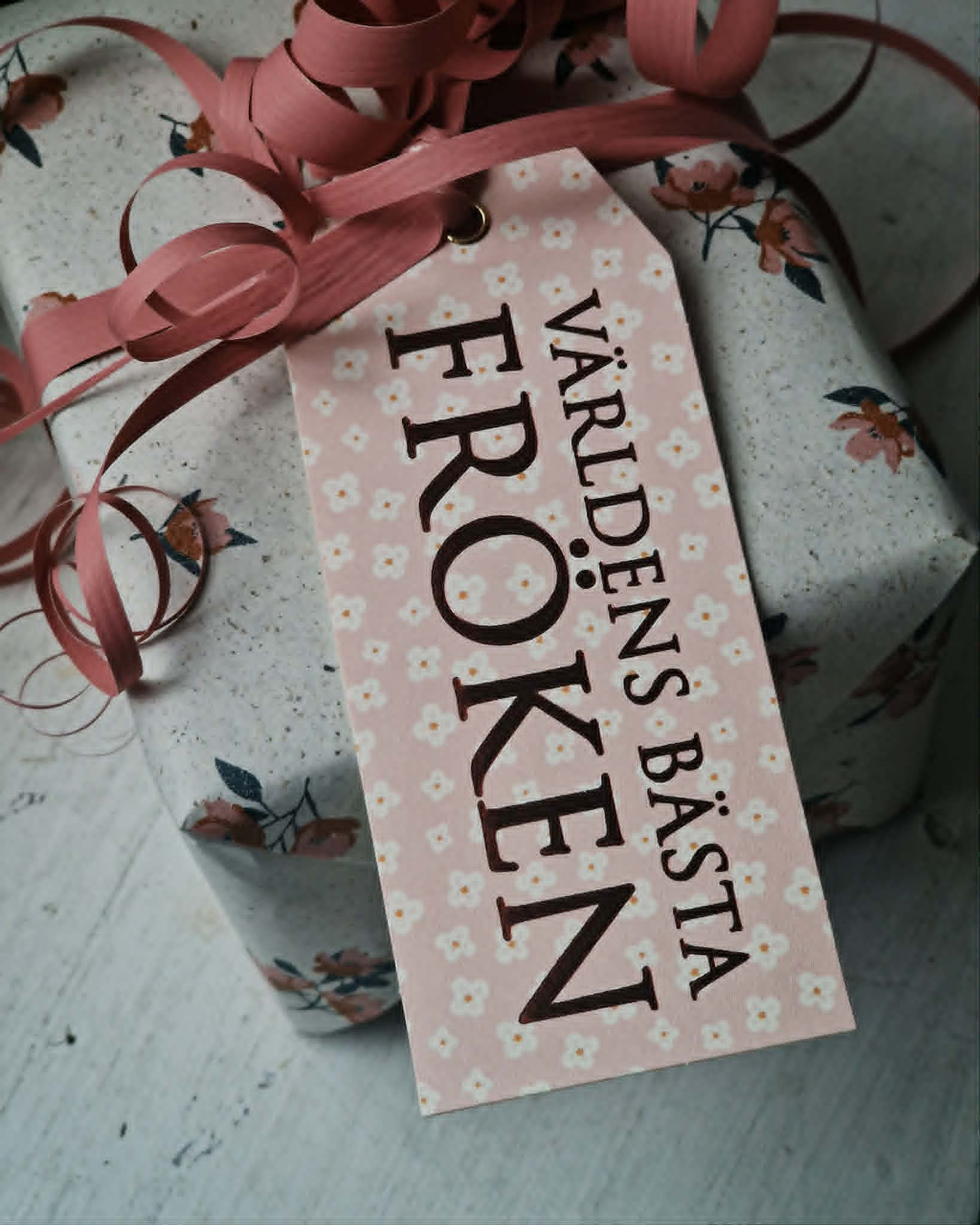 Paketkort "Världens bästa fröken" blom - Sköna ting