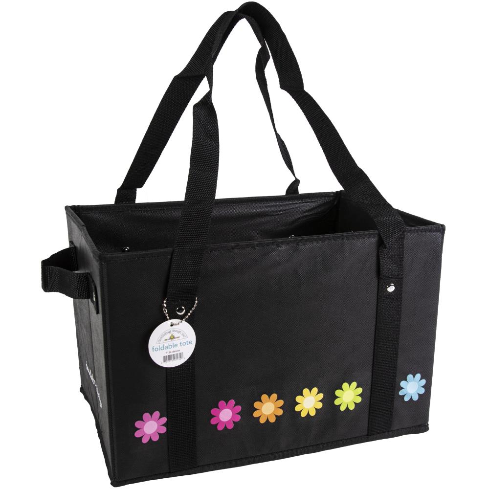   Doodlebug - Canvas Foldable Tote 15"X10"X10" - Daisies - 2