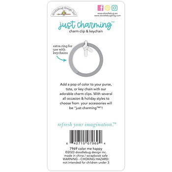   Doodlebug -  Just Charming Charm Clip & Keychain - Color Me Happy