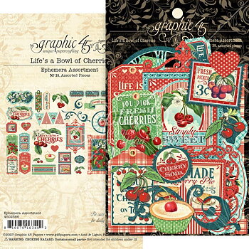 Graphic45 - Life's A Bowl Of Cherries - Cardstock Die-Cut Assortment