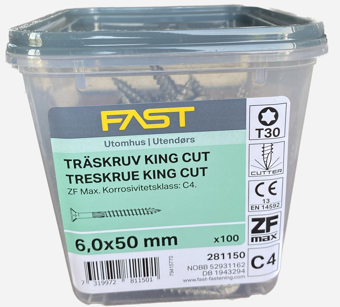 Träskruv TFT 6,0X50 ZFMAX BRK=100 Nettoprisad artikel - 2