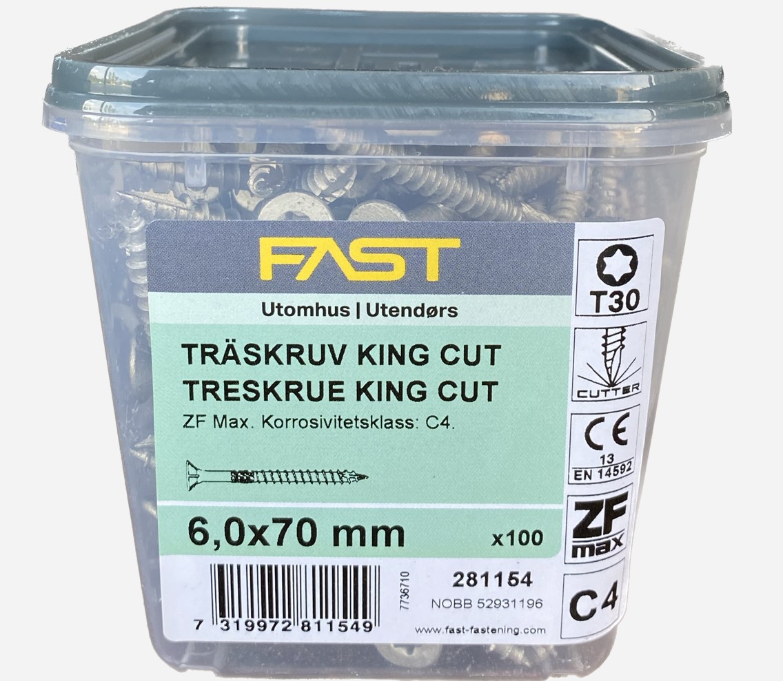 Träskruv TFT 6,0X70 ZFMAX BRK=100 Nettoprisad artikel - 2