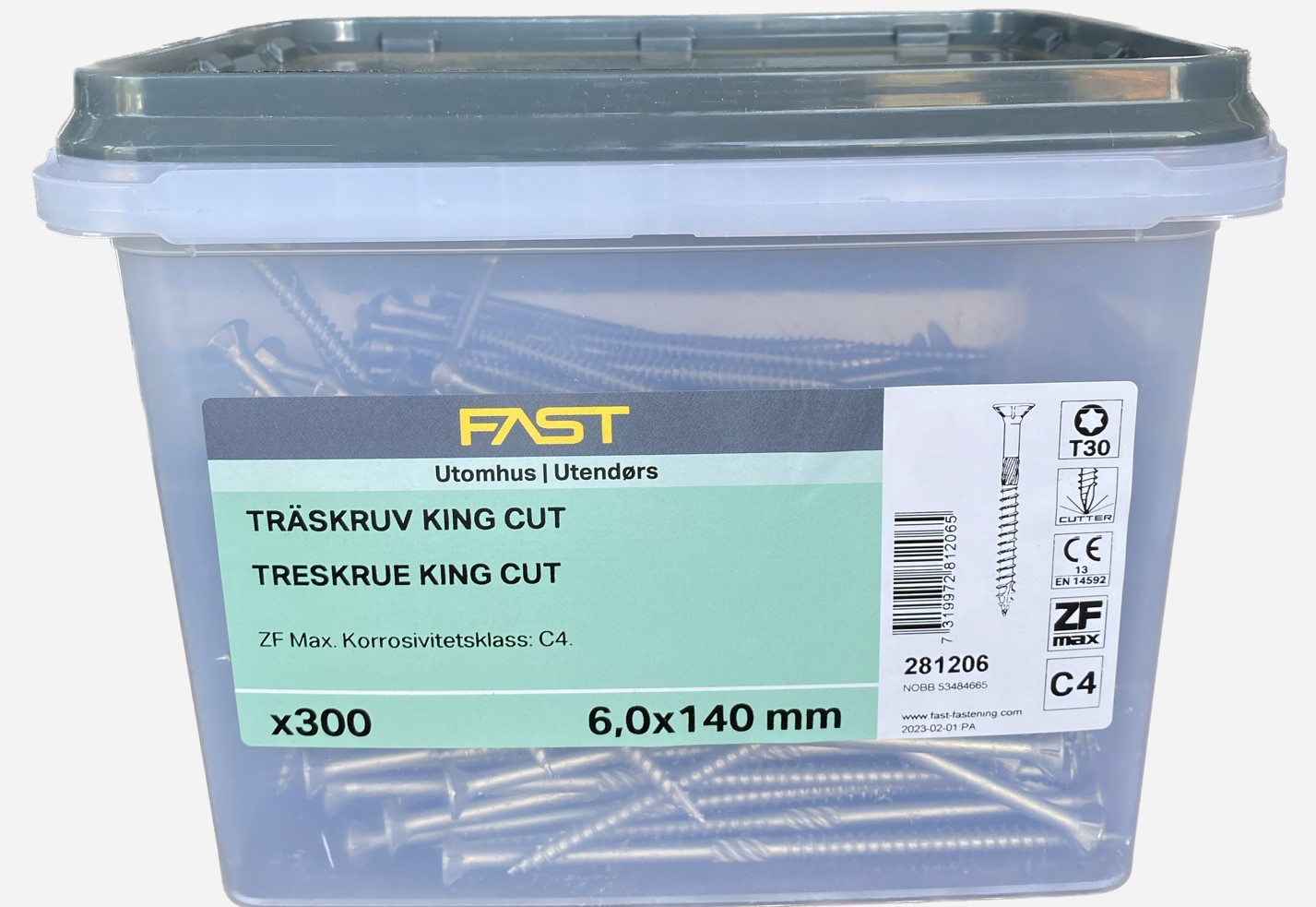 Träskruv TFT 6,0X140 ZFMAX HNK=300 Nettoprisad artikel - 2