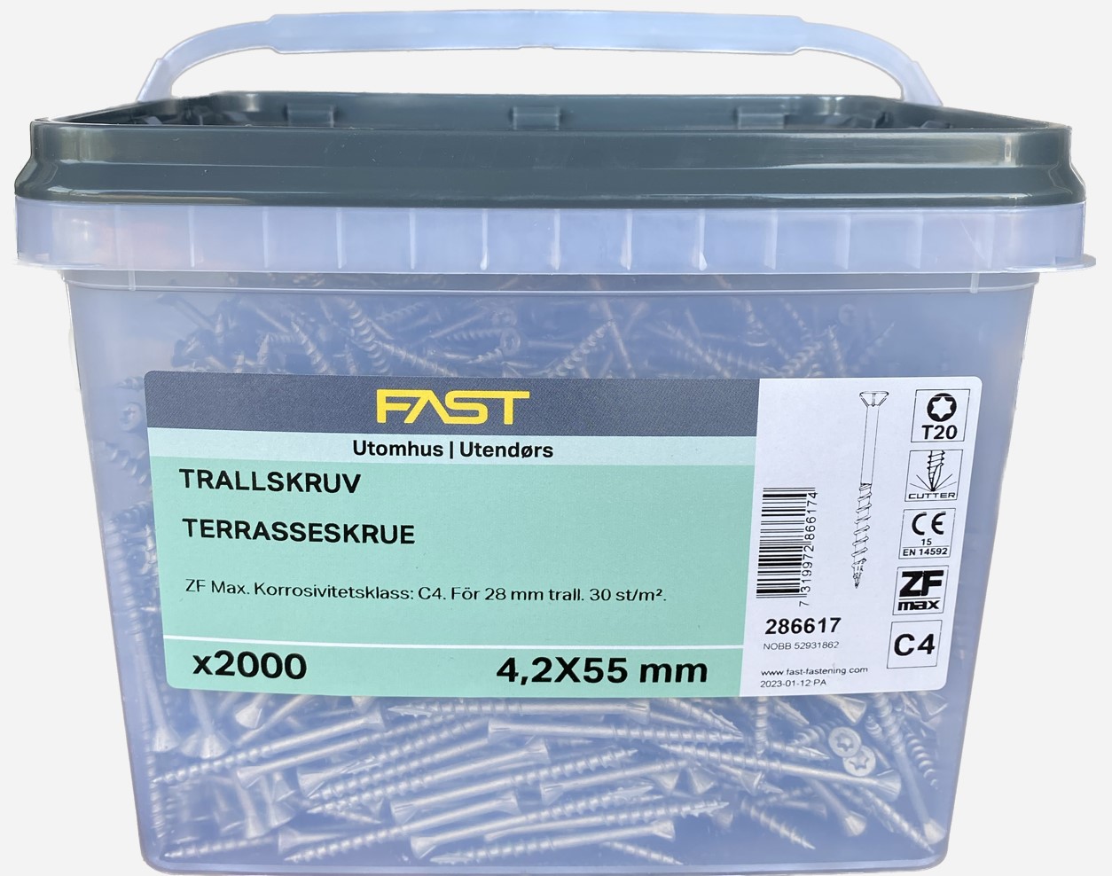 Trallskruv 4,2X55 ZFMAX HNK=2000, Nettoprisad artikel - 2