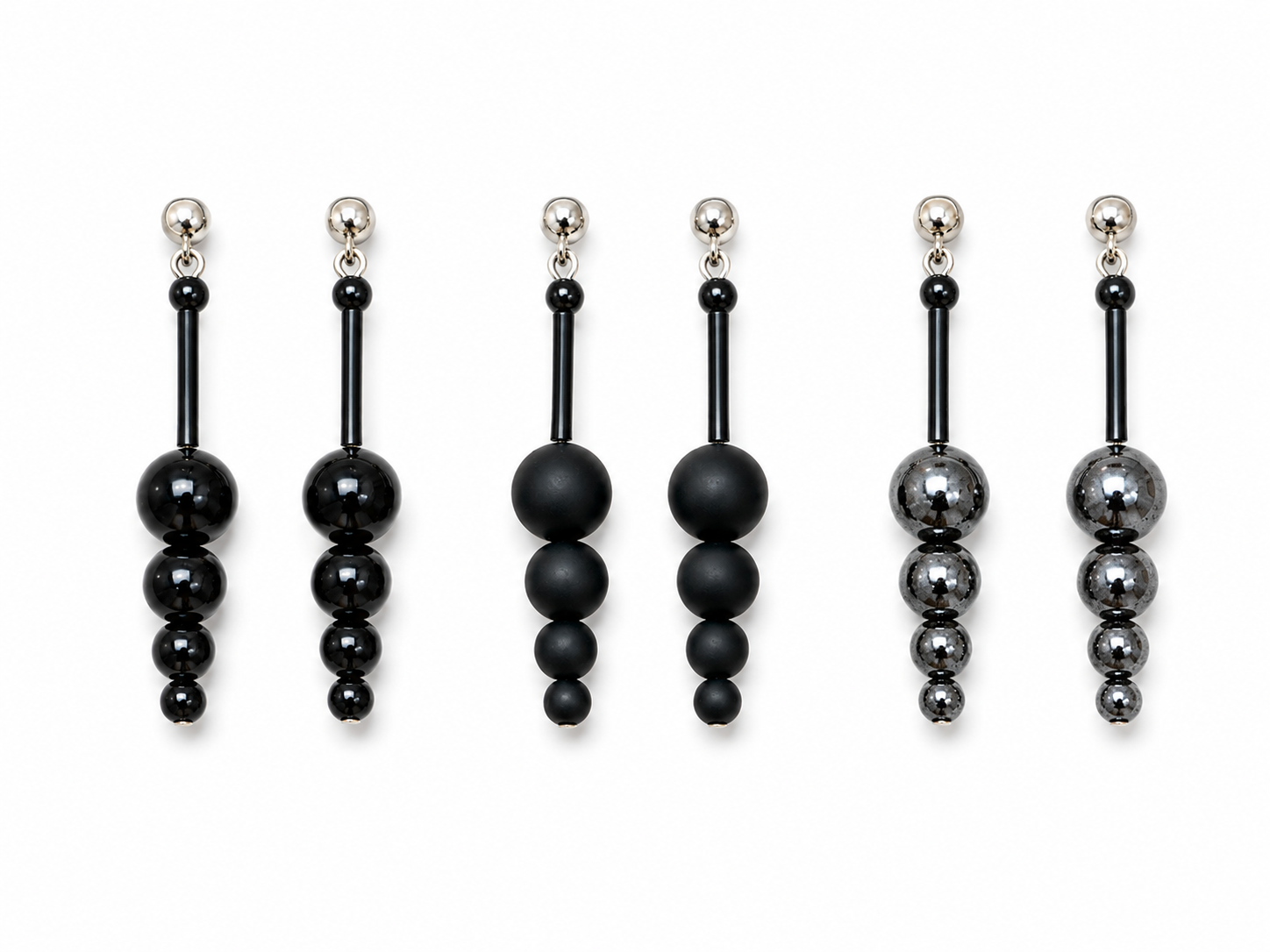 Örhängen Jelena fostad Onyx Hematite blank onyx
