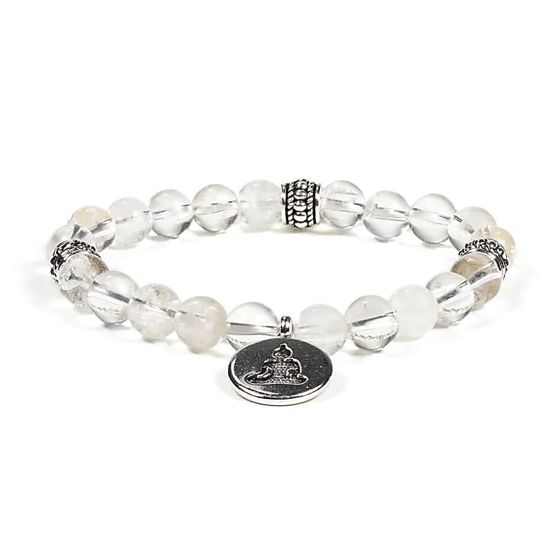 Bergkristall Armband med Buddha medaljong