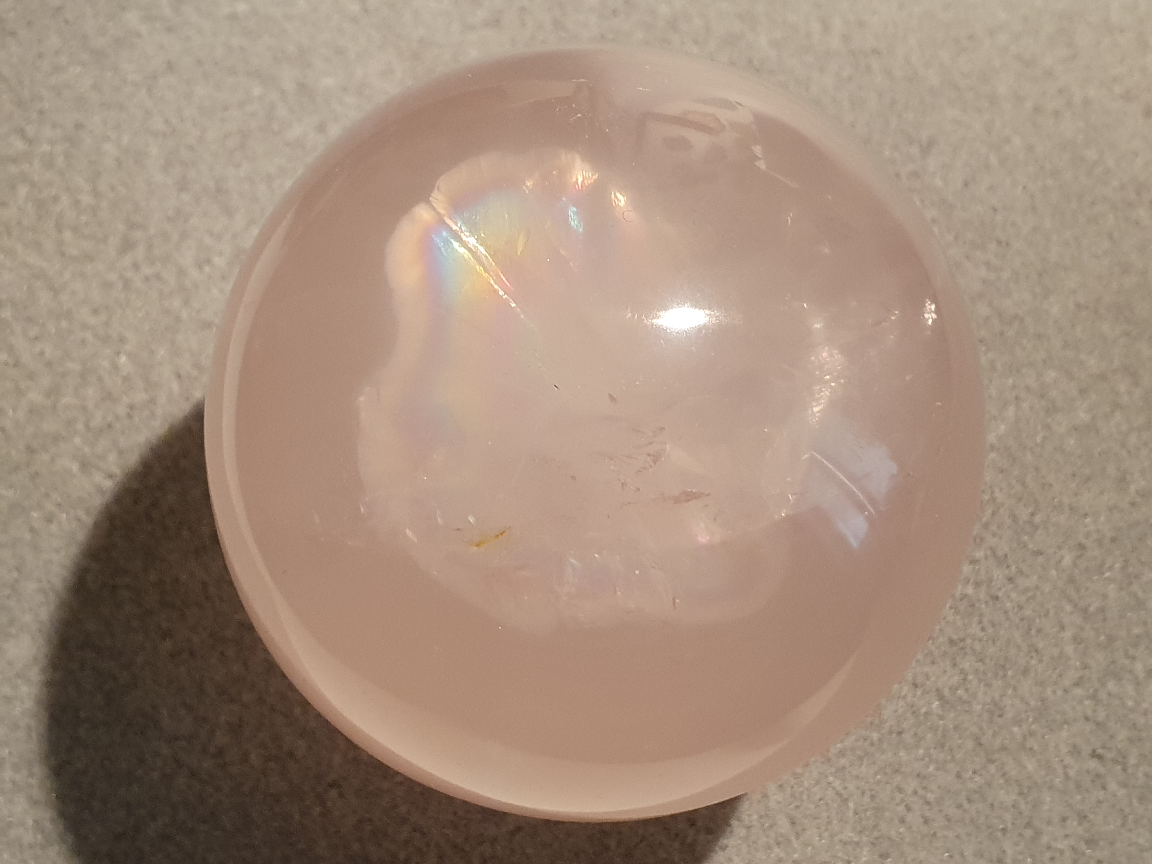 Star rose quartz ball diam. approx. 7,5cm. Madagskar (incl. stand) - 2