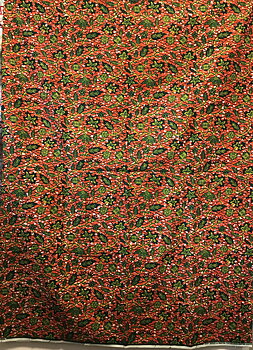 Afrikansk Bomull Sari Orange / Grön