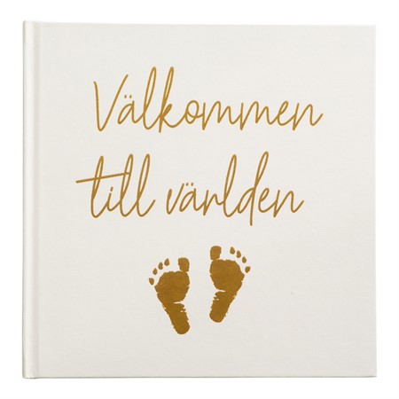 Gästbok Välkommen till Världen Vit/guld