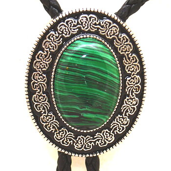 Bolotie OVAL  GREEN WAVES MEDALLION
