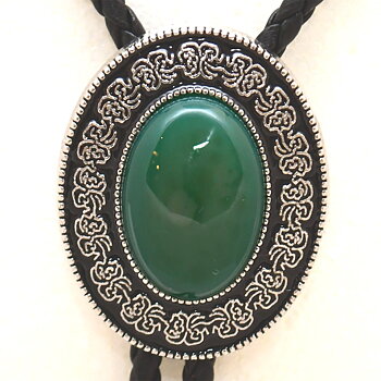Bolotie OVAL DARK GREEN MEDALLION