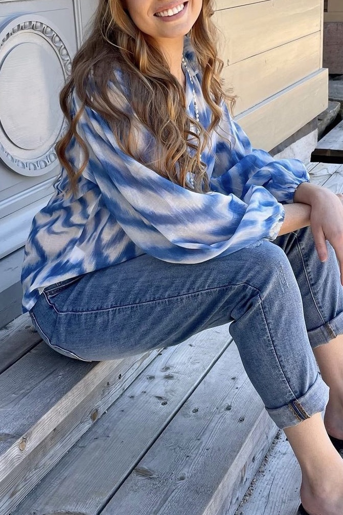  Stajl - Mia Cotton Blouse Blue - 2