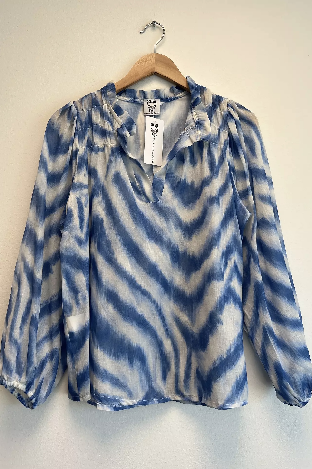  Stajl - Mia Cotton Blouse Blue - 3