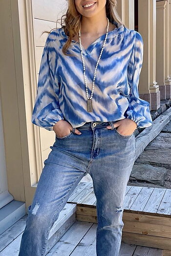  Stajl - Mia Cotton Blouse Blue