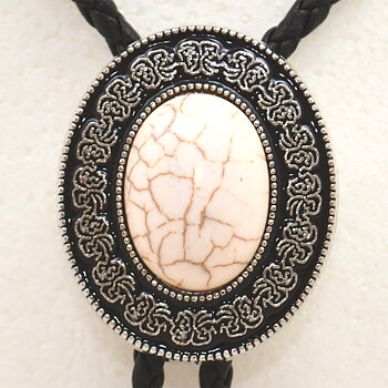 Bolotie OVAL EGG SHELL MEDALLION