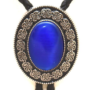 Bolotie OVAL CLEAR BLUE MEDALLION